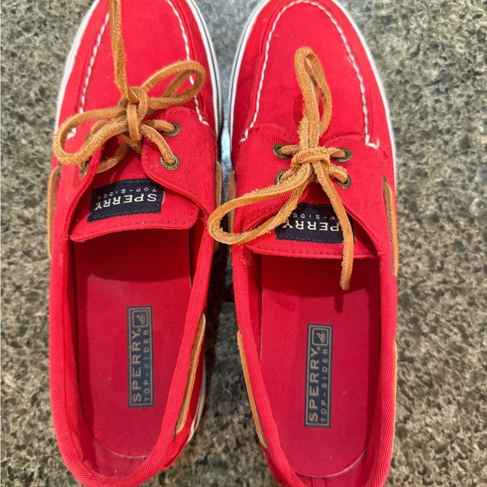 Sperry Red Canvas Sneakers